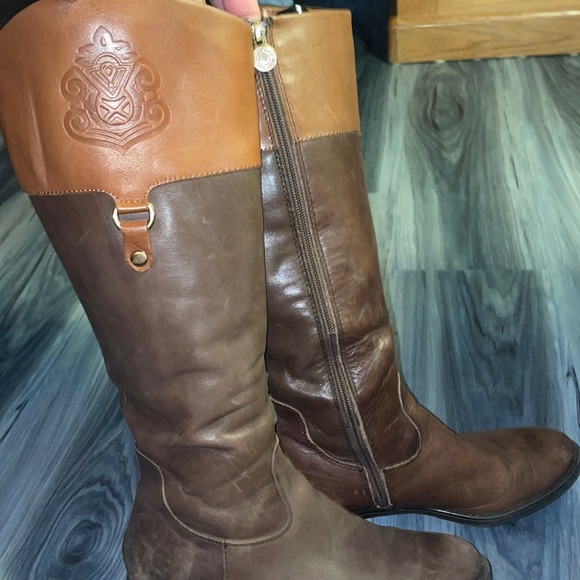 Franco Sarto Shoes | Franco Sarto Wide Calf Tall Riding Boot Brown \u0026 Chestnut Size 7 Gently Worn! | Color: Brown/Tan | Size: 7 | Pm-91201292's Closet